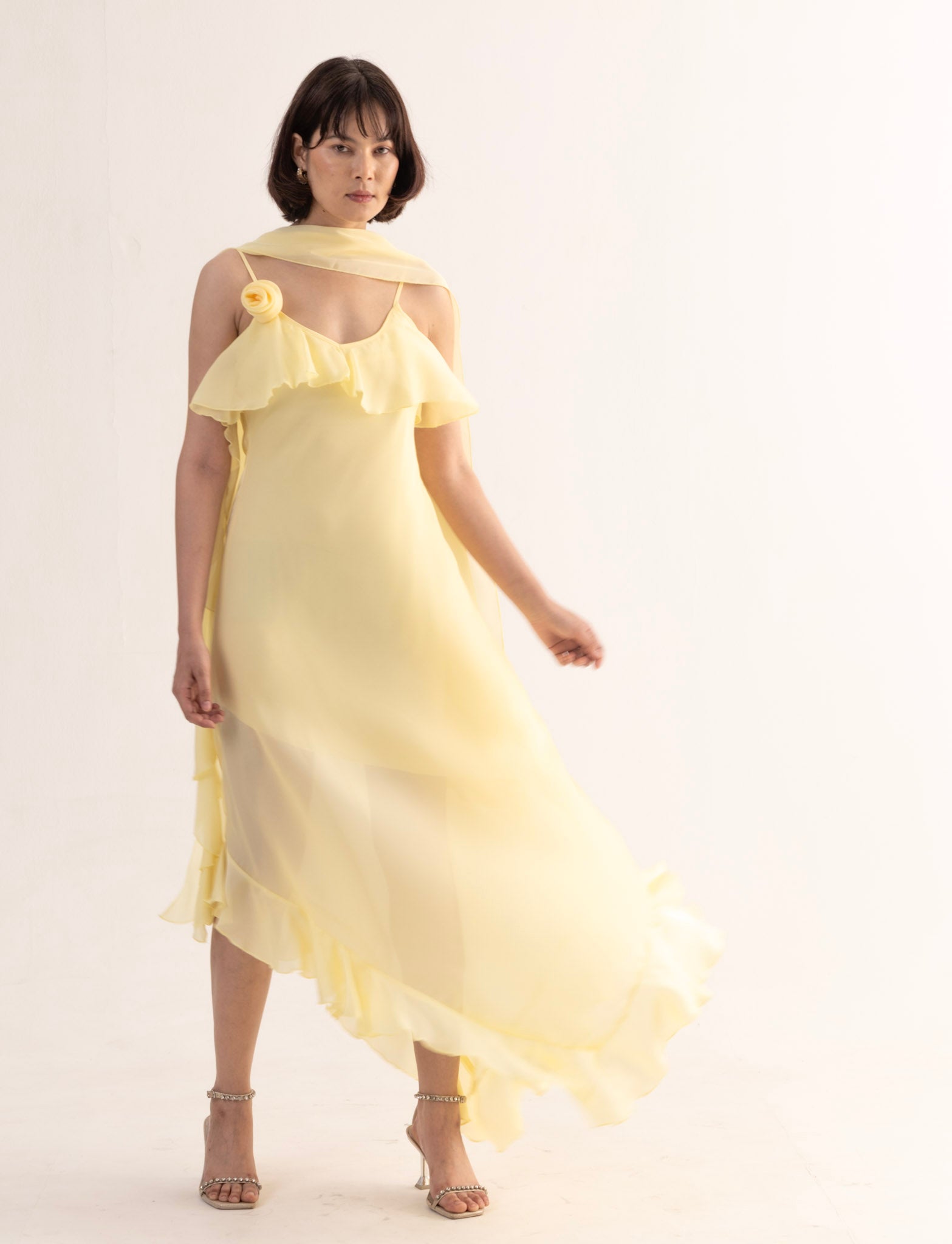 SOFIA Rose Scarf Asymmetric Dress | Women's Party, Wedding Guest & Occasion Dress