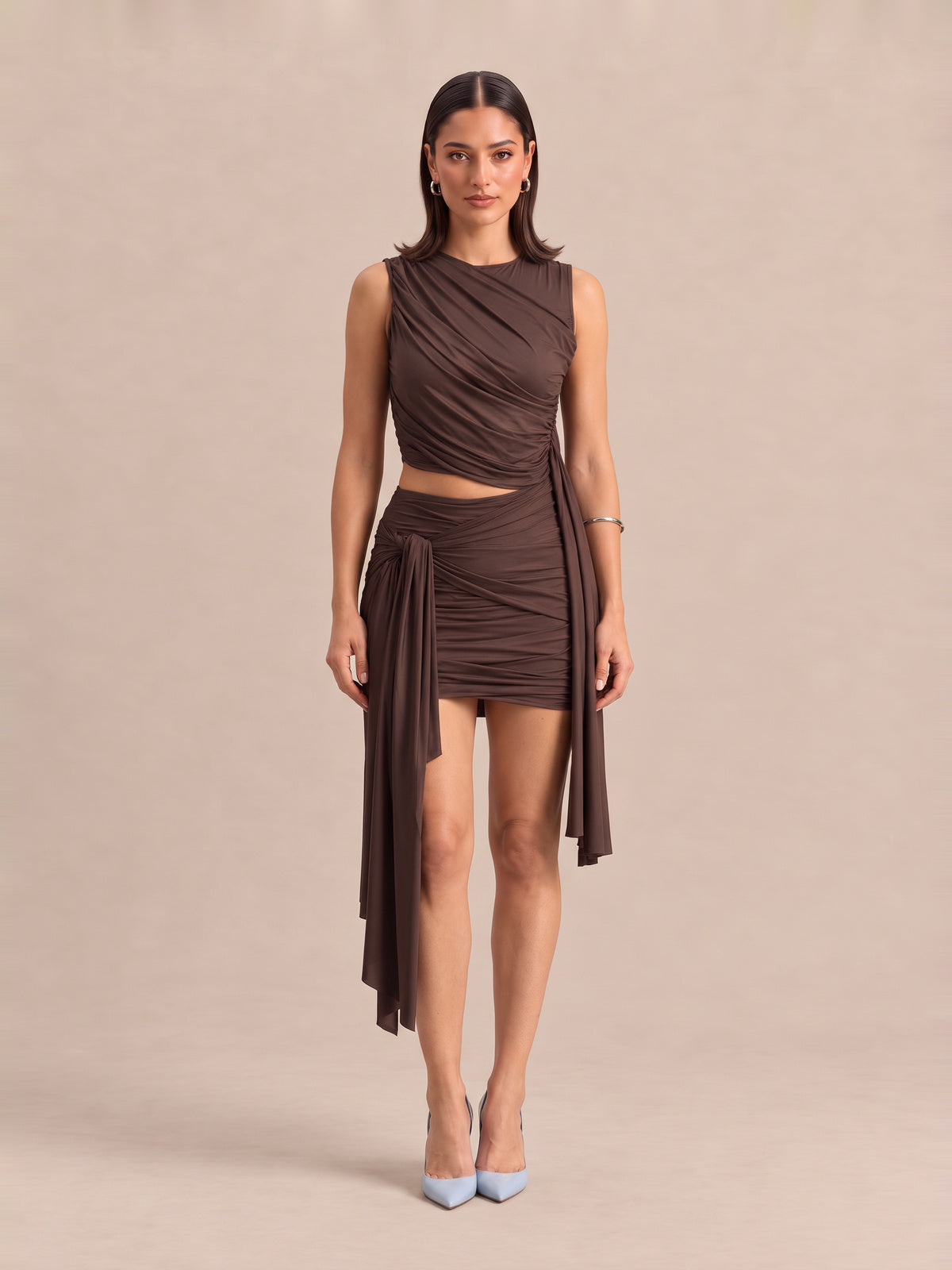 CIARA Draped Top & Mini Skirt Co-ord Set