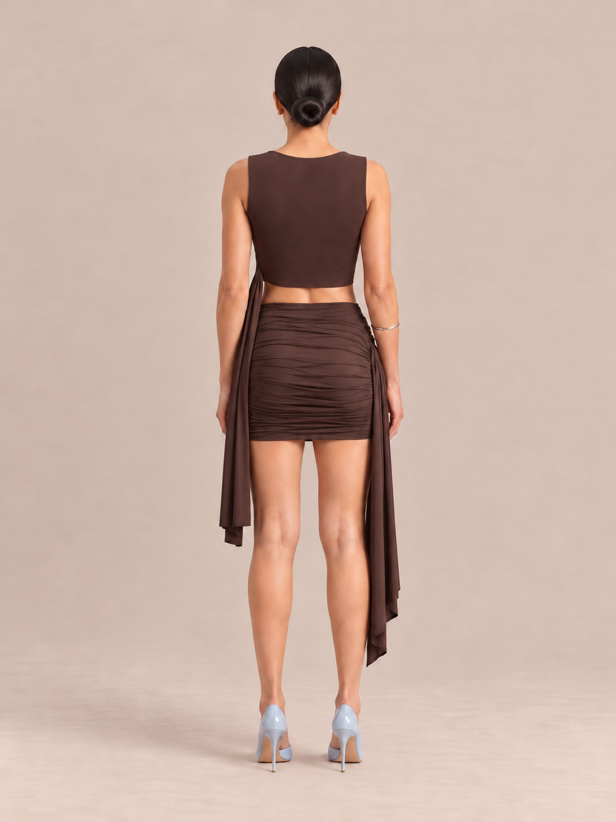 CIARA Draped Top & Mini Skirt Co-ord Set
