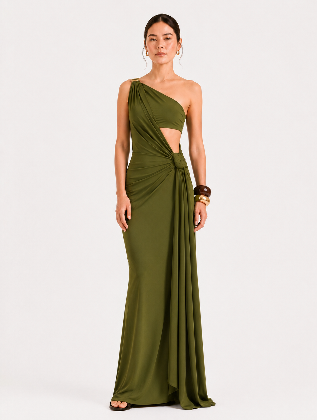 ZARIA Asymmetric Drape Maxi Dress
