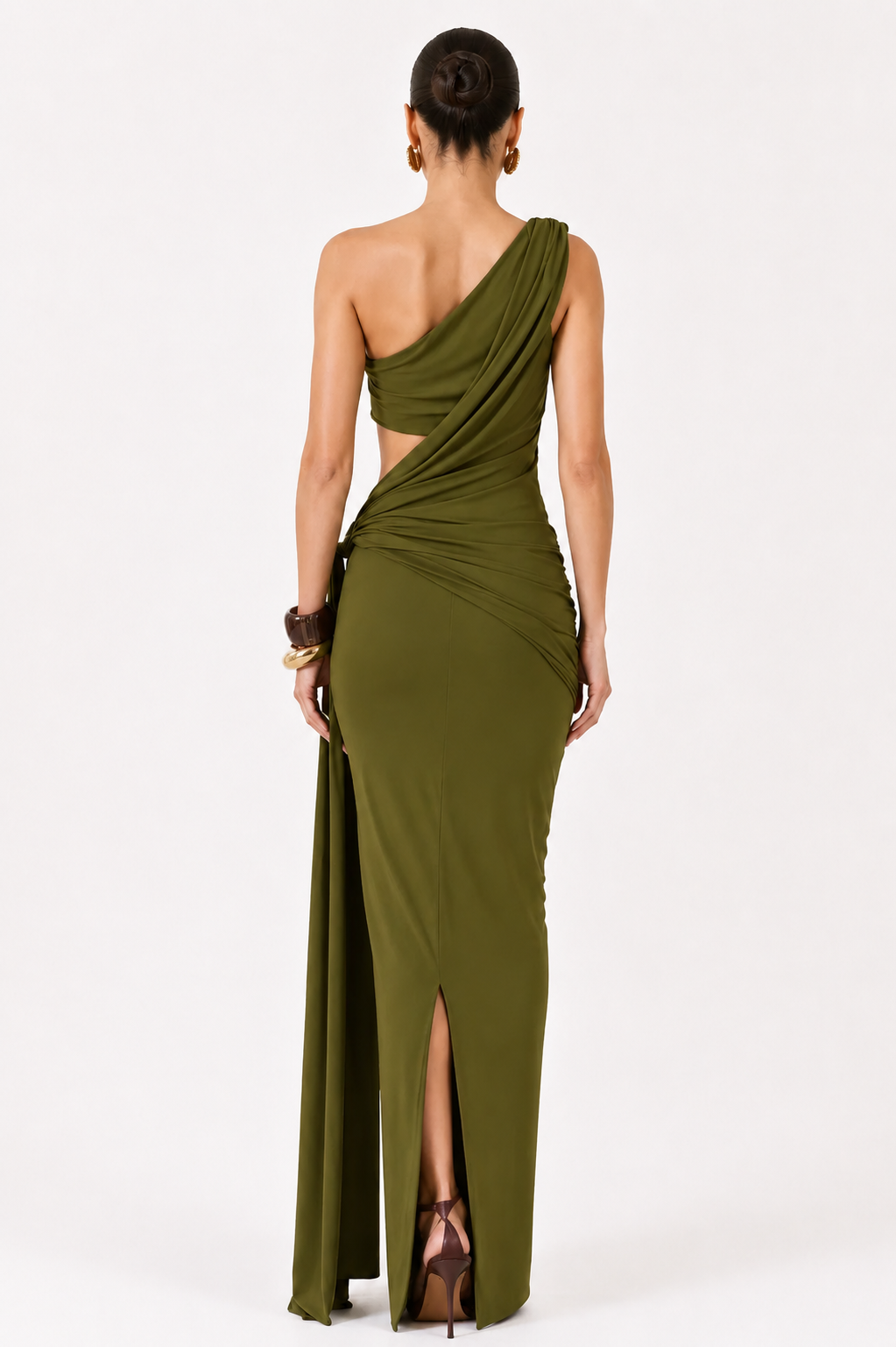 ZARIA Asymmetric Drape Maxi Dress