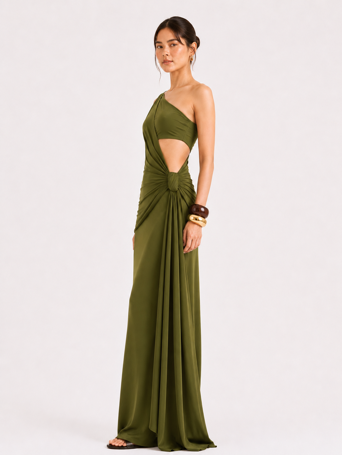 ZARIA Asymmetric Drape Maxi Dress