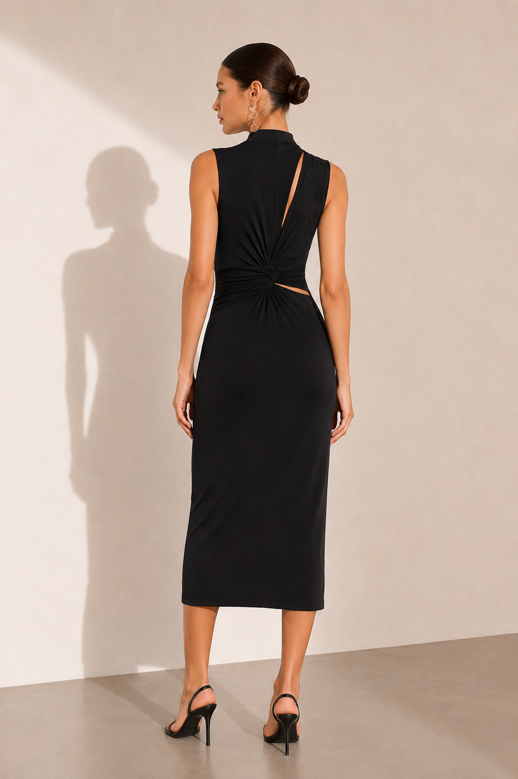 NORA Sculpt Cut-Out Midi Dress