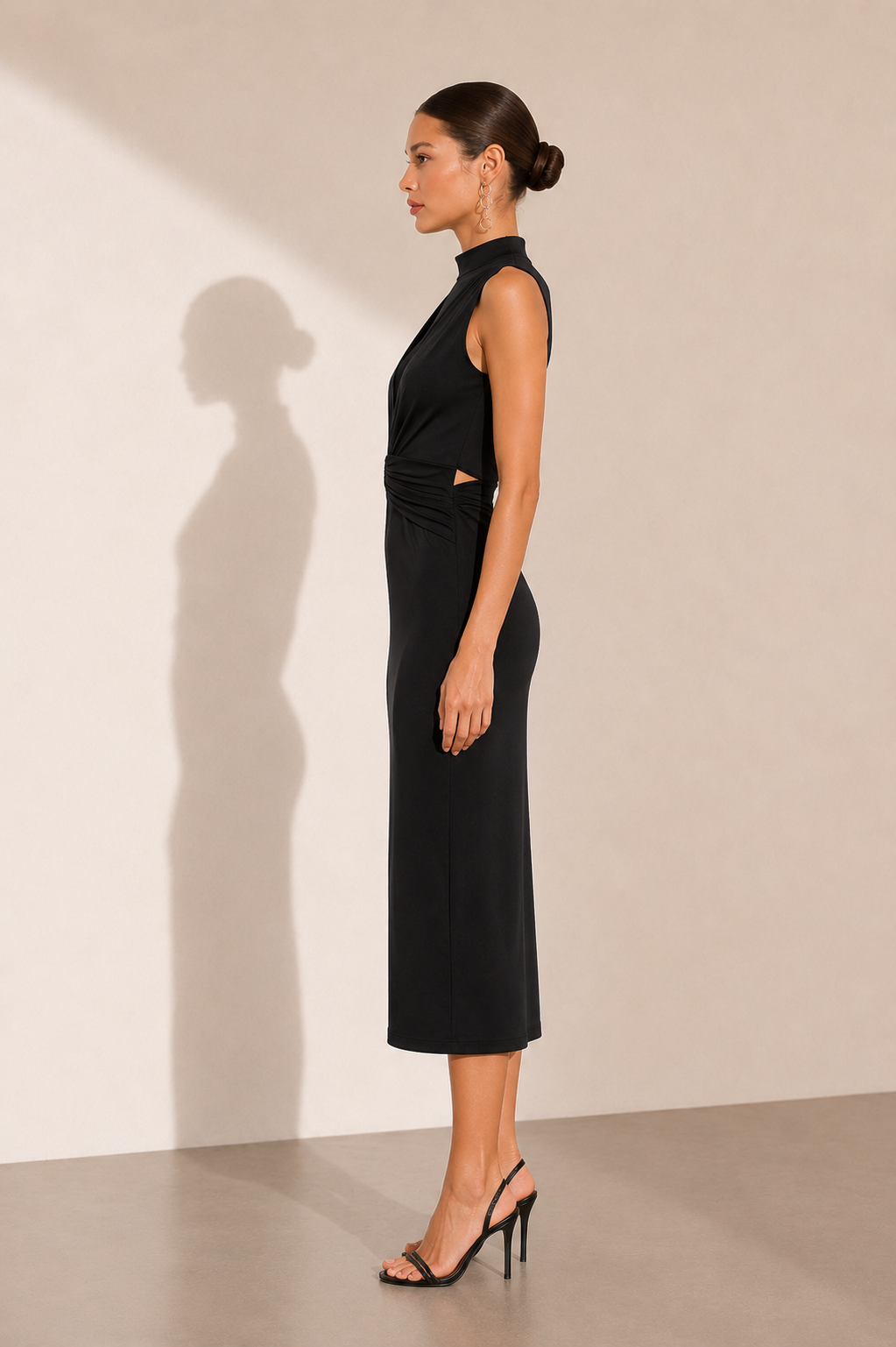 NORA Sculpt Cut-Out Midi Dress