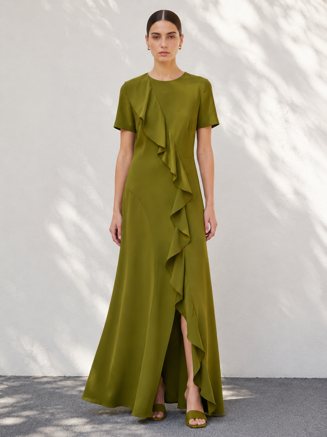 SELENA Moss Cascade Maxi Dress