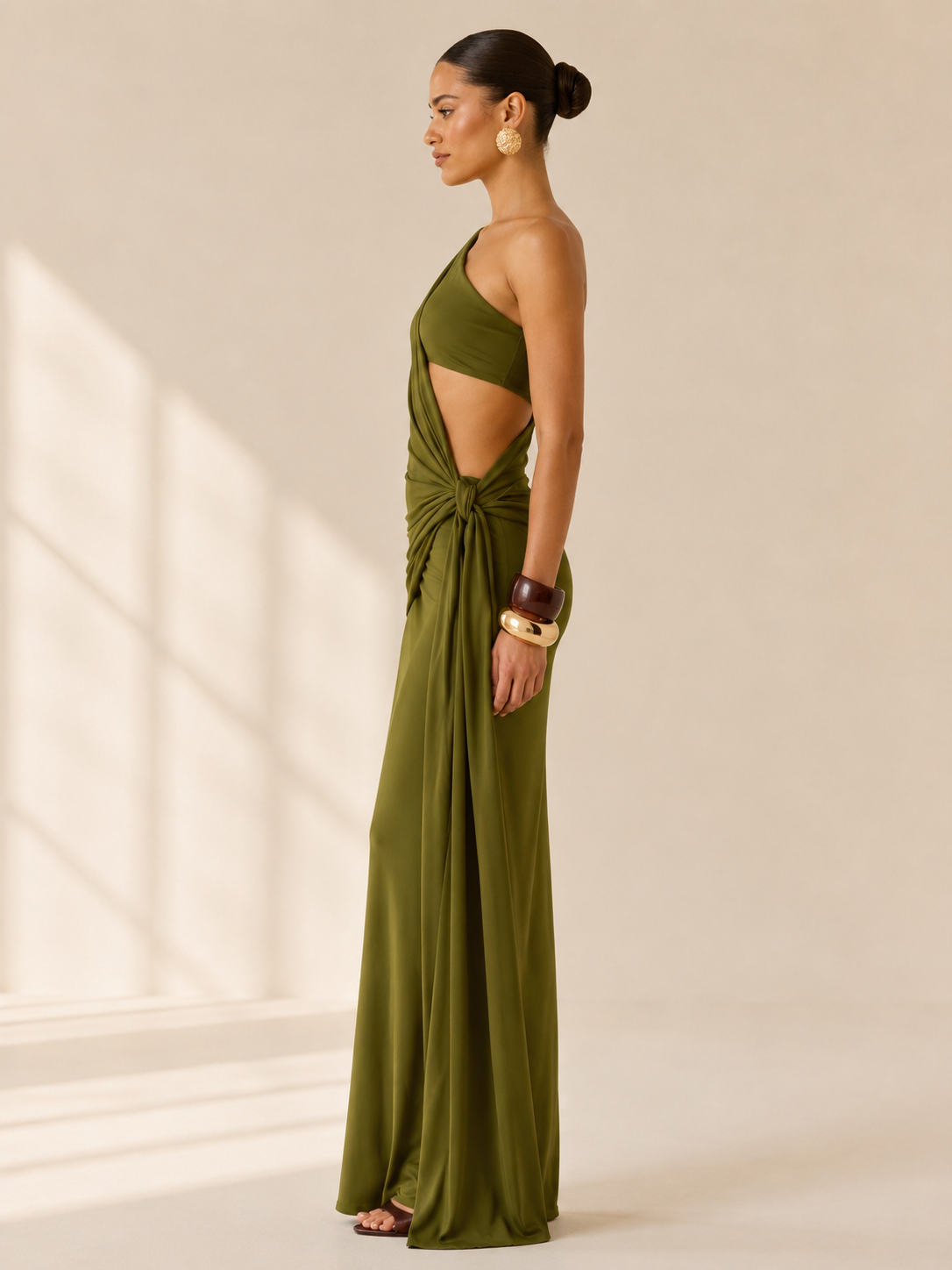 ZARIA Asymmetric Drape Maxi Dress