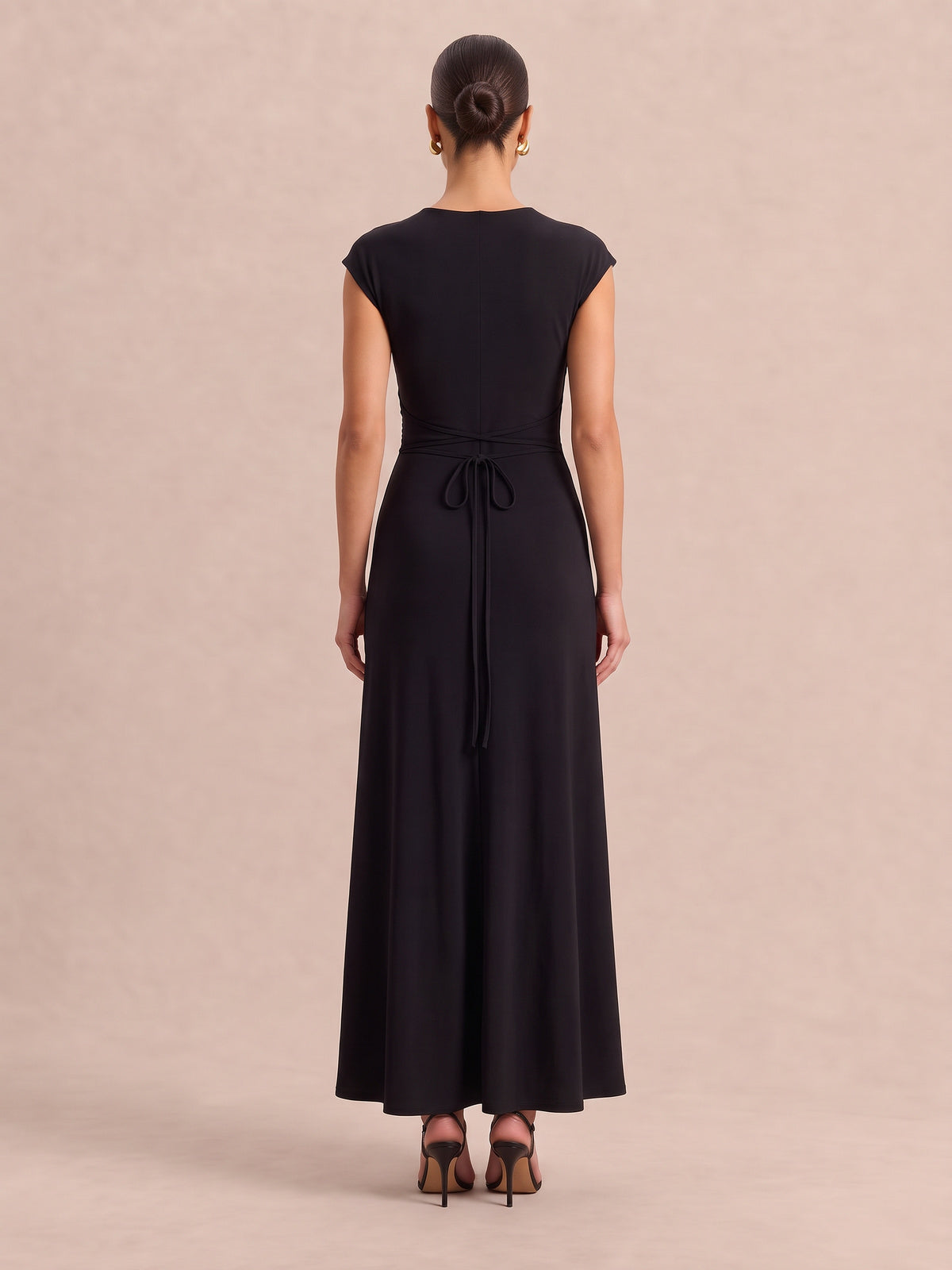 MIA Black Draped Maxi Dress