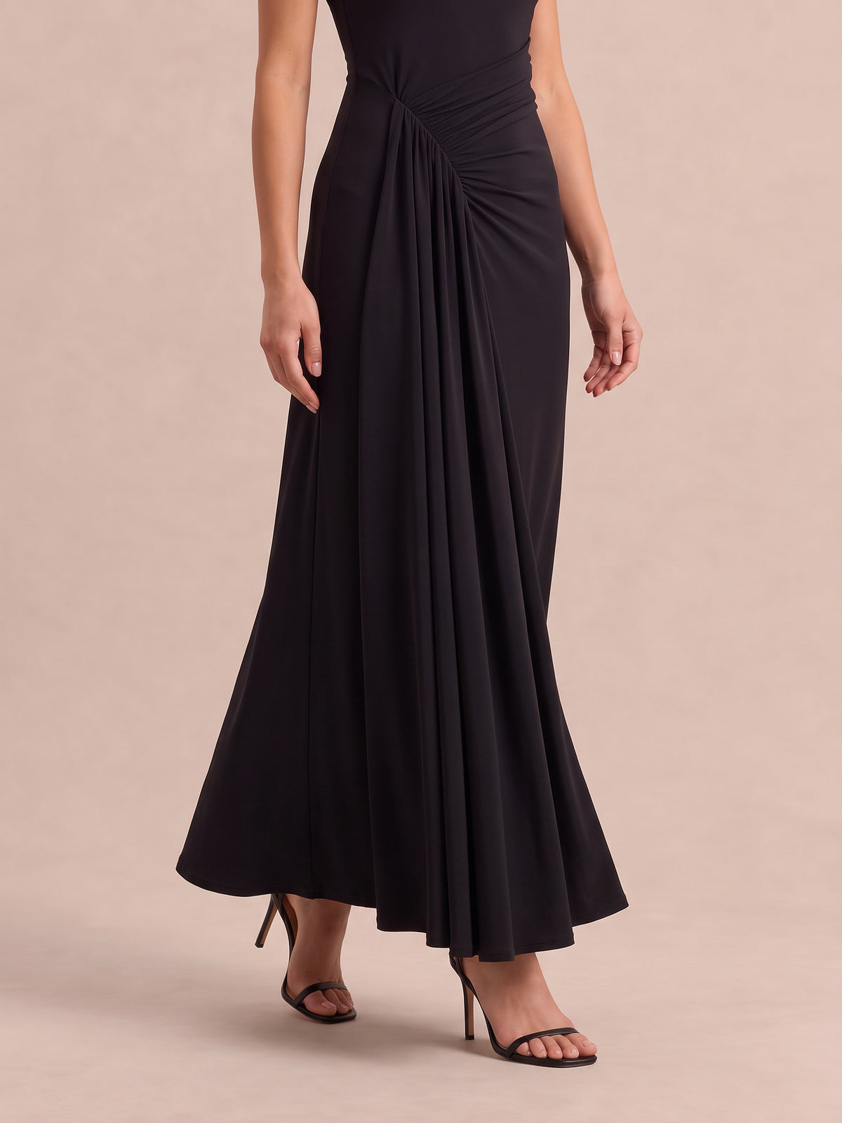 MIA Black Draped Maxi Dress