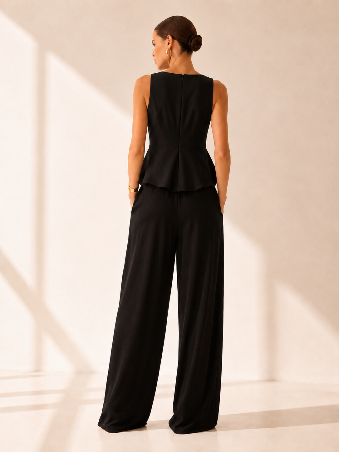 AARIA Peplum Tailored Black Set