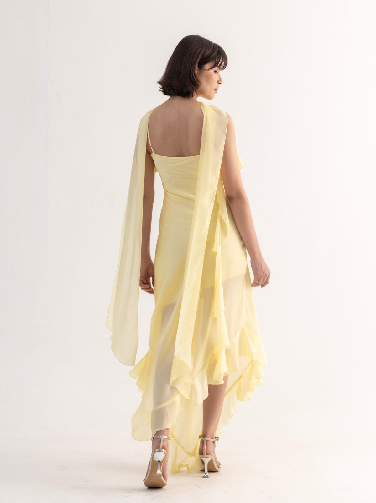 SOFIA Rose Scarf Asymmetric Dress