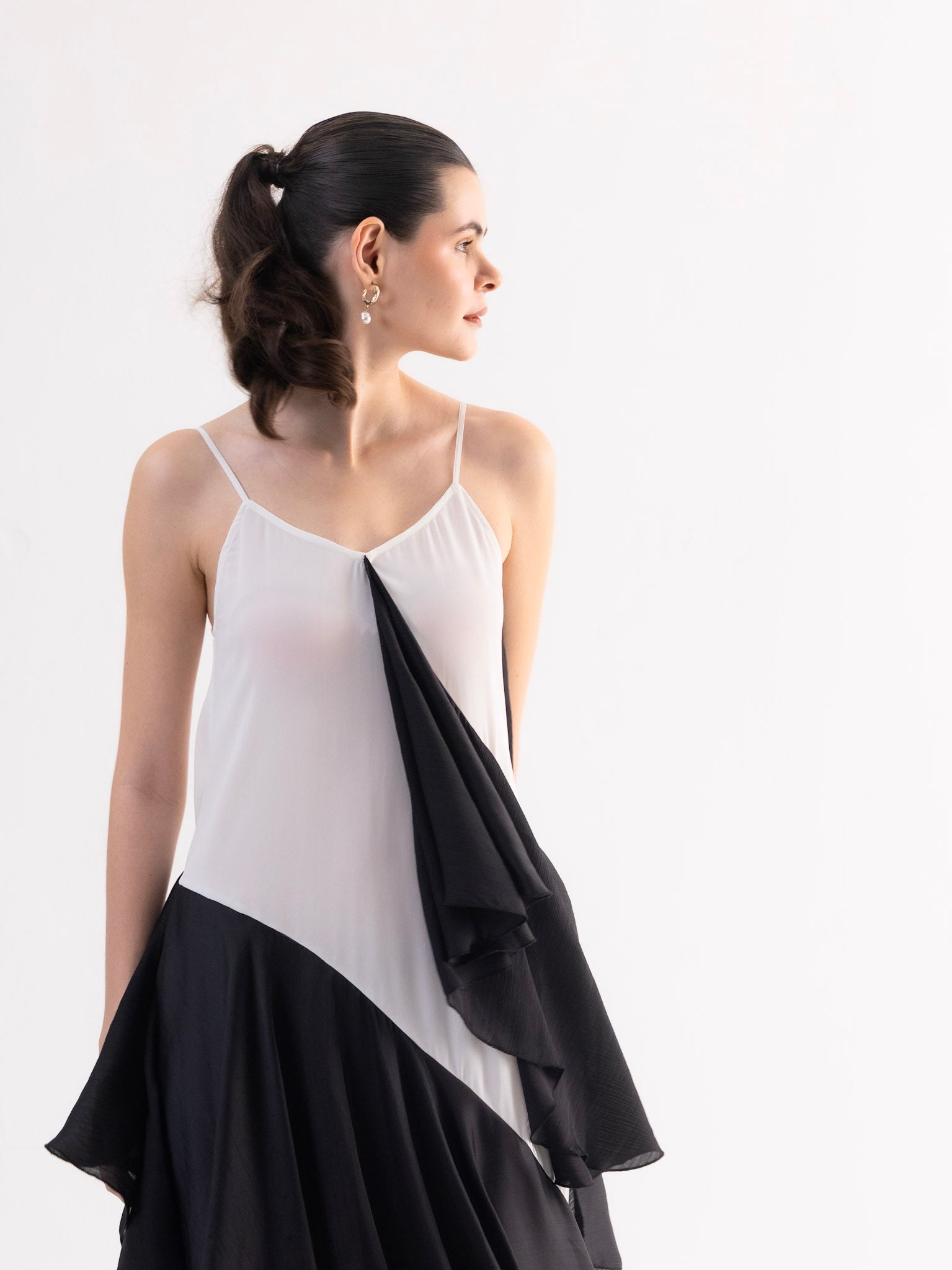 MONROE Asymmetric Layered Midi Dress