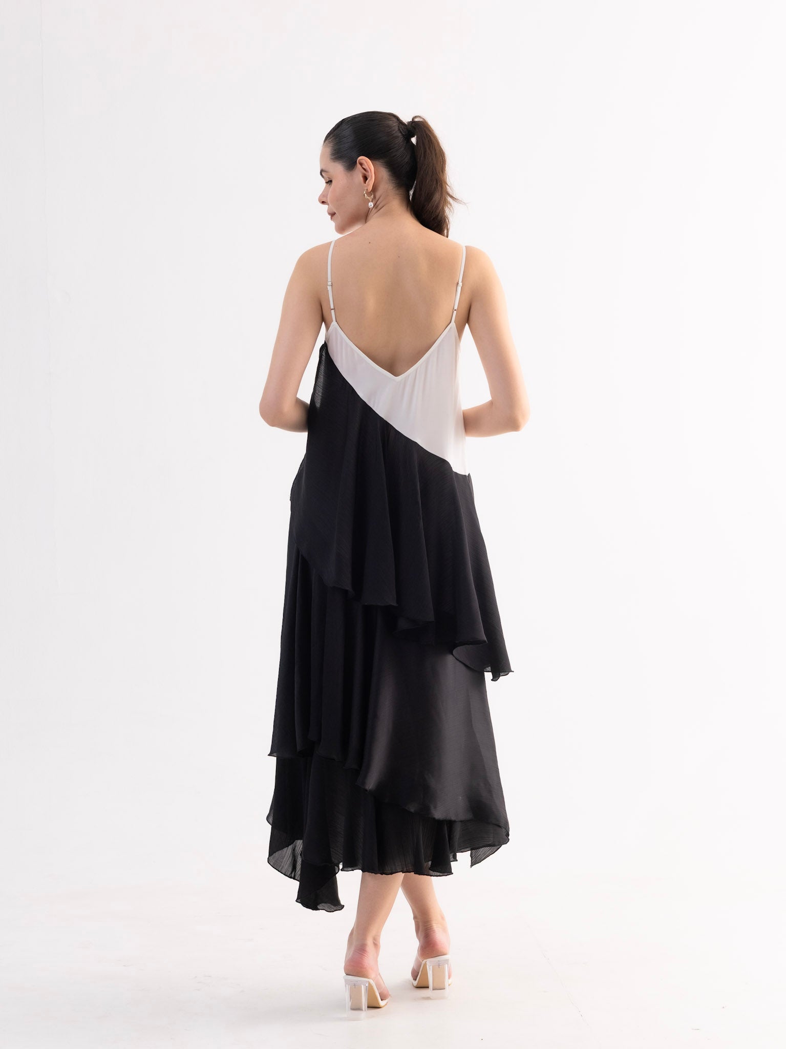MONROE Asymmetric Layered Midi Dress