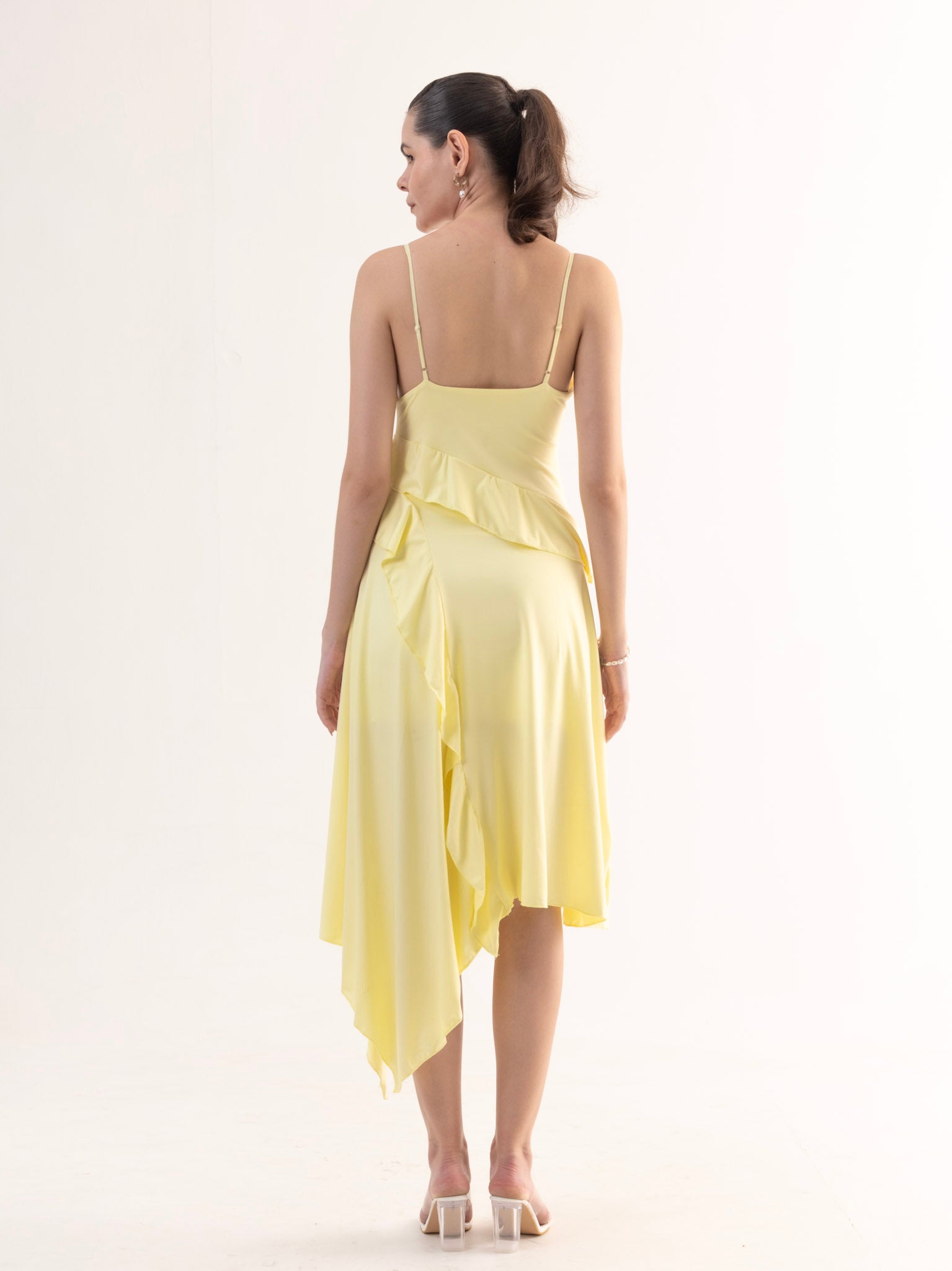 NOELLE Ruffle Cascade Midi Dress