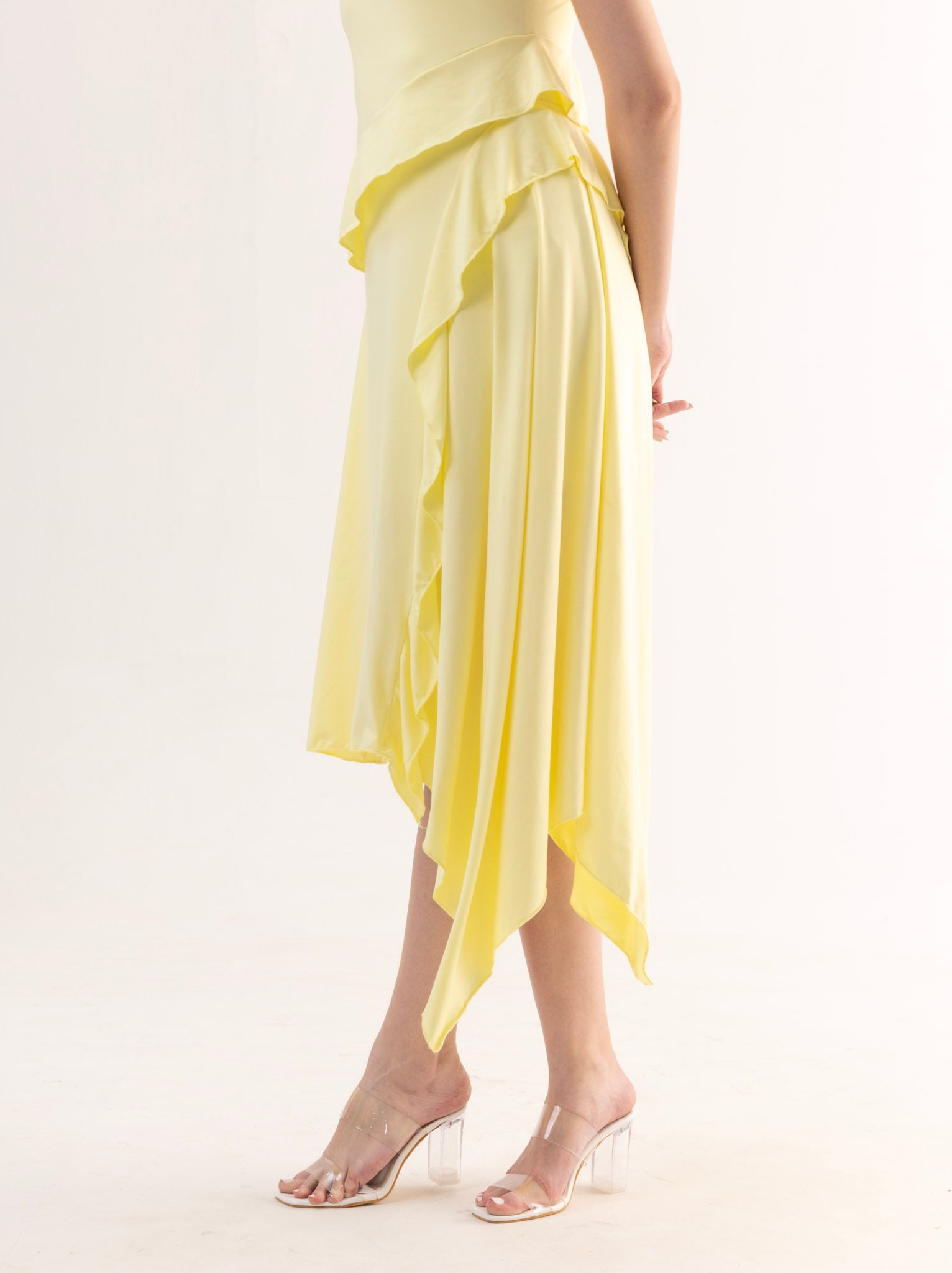 NOELLE Ruffle Cascade Midi Dress