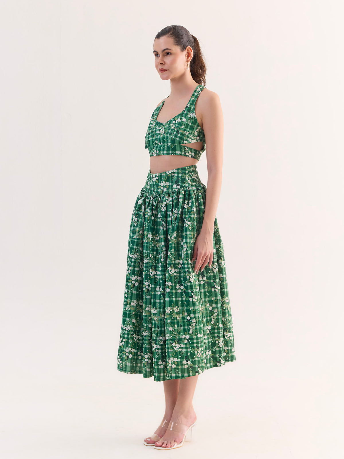 AMELIE Gingham Garden Midi Set