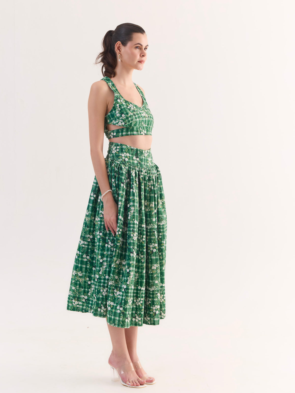 AMELIE Gingham Garden Midi Set