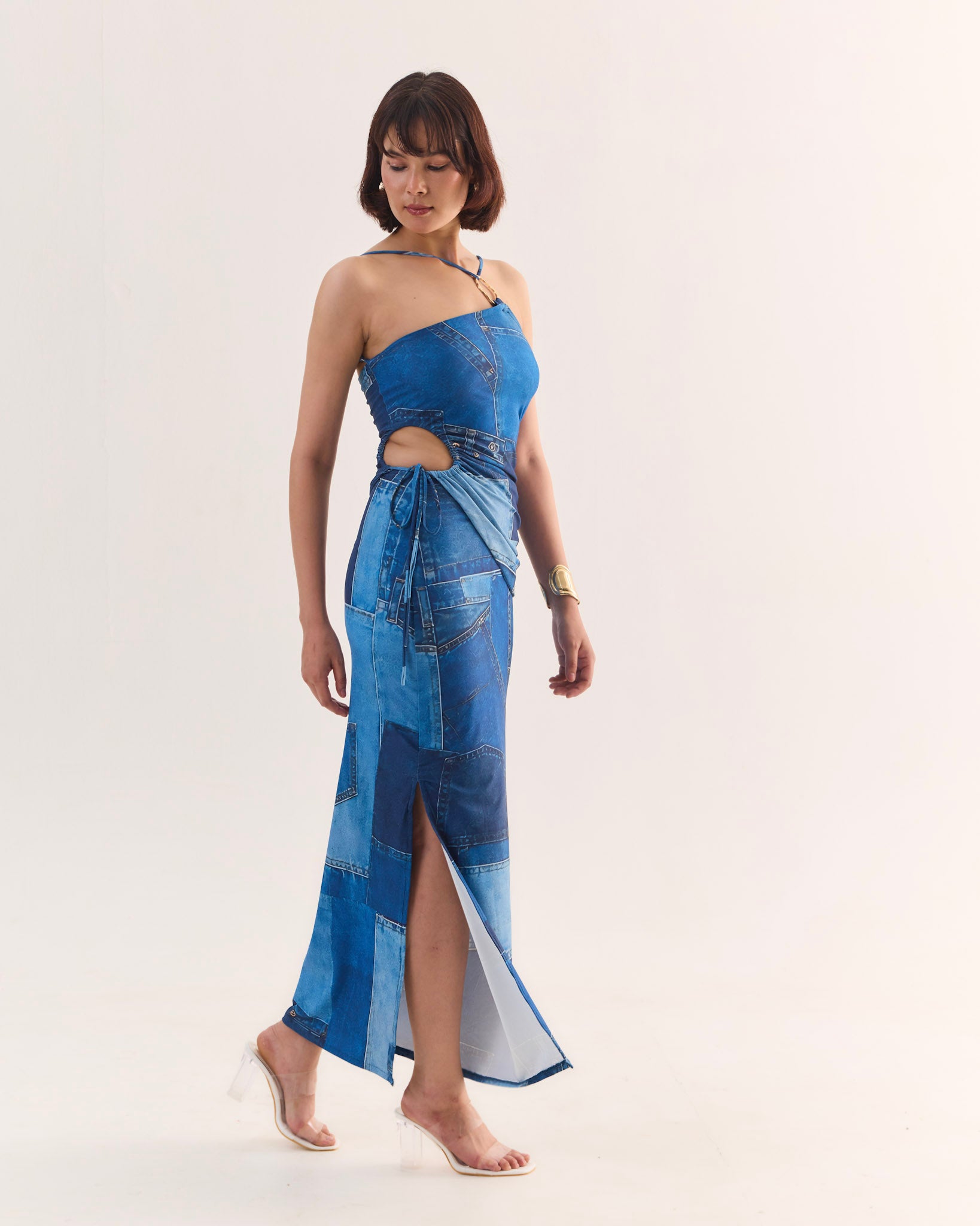 RUSE Denim Print Top & Maxi Skirt Co-ord Set