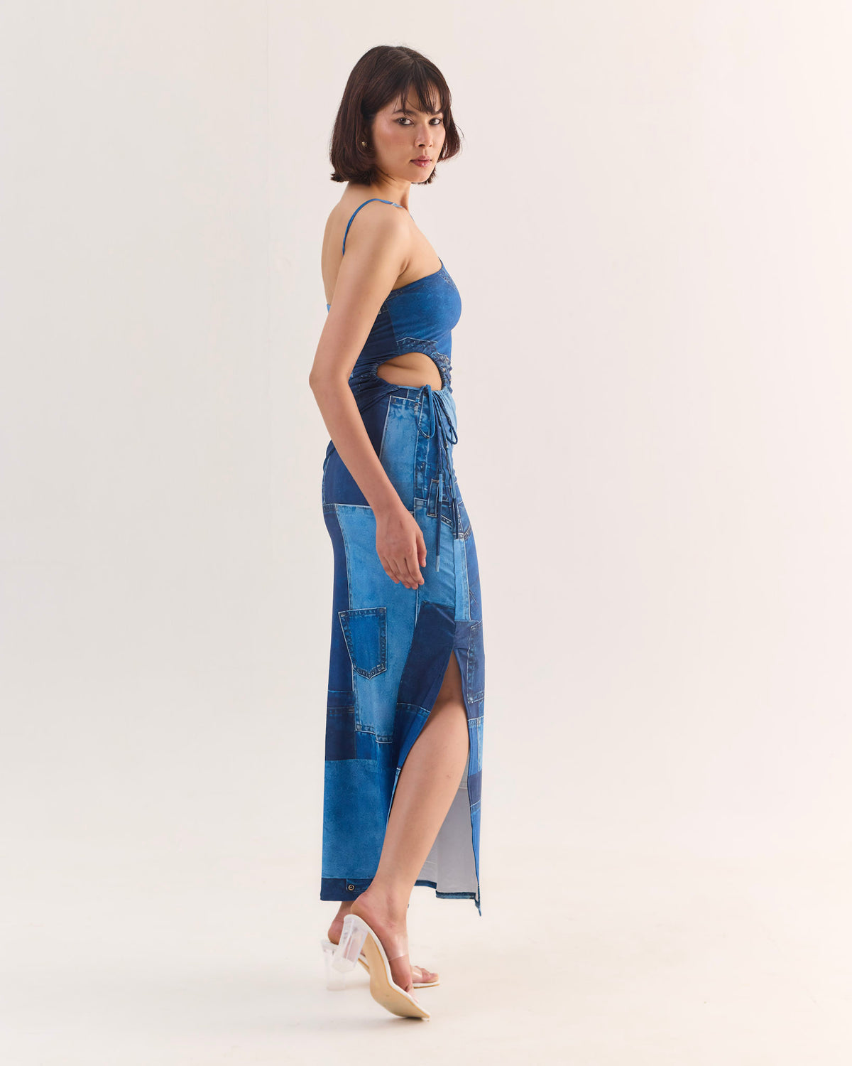 RUSE Denim Print Top & Maxi Skirt Co-ord Set
