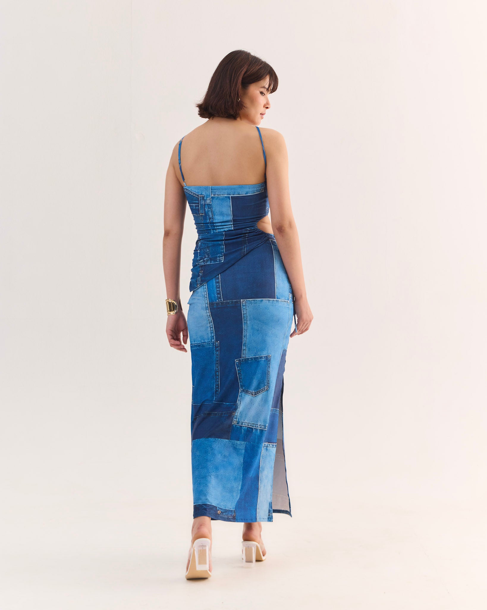 RUSE Denim Print Top & Maxi Skirt Co-ord Set