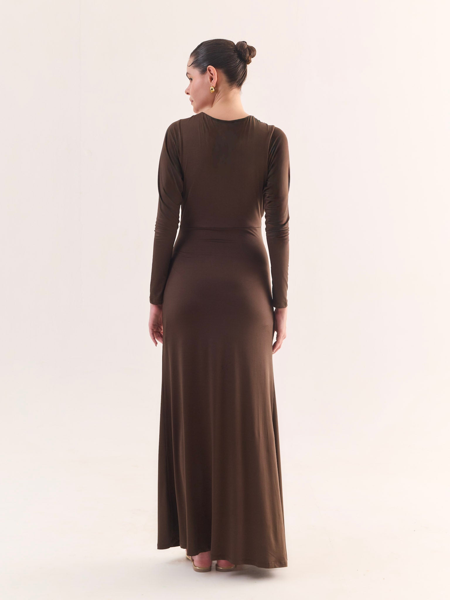 SABINE Cocoa Cut-Out Maxi Dress