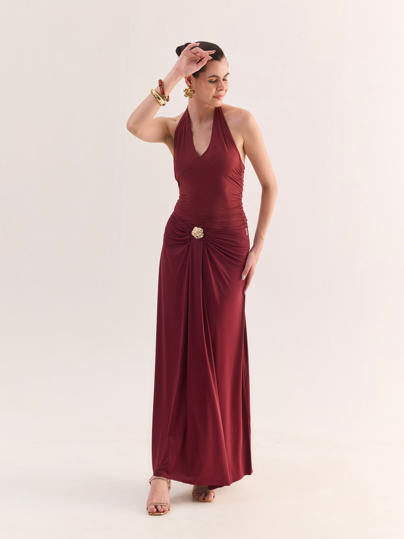 ERICA Halter neck top and Draped Skirt Co-ord Set