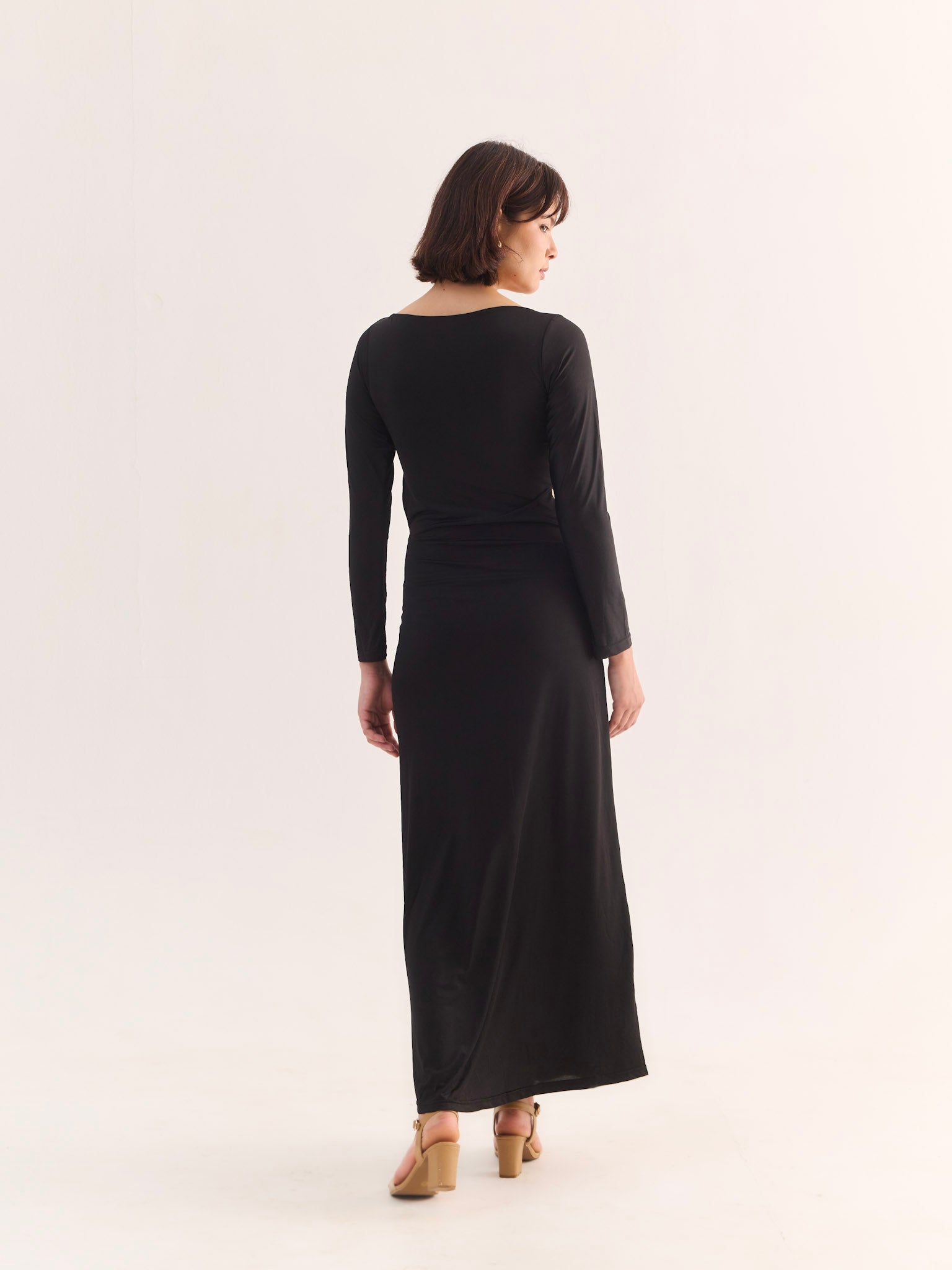 DORNA Black Cut-out Maxi Dress