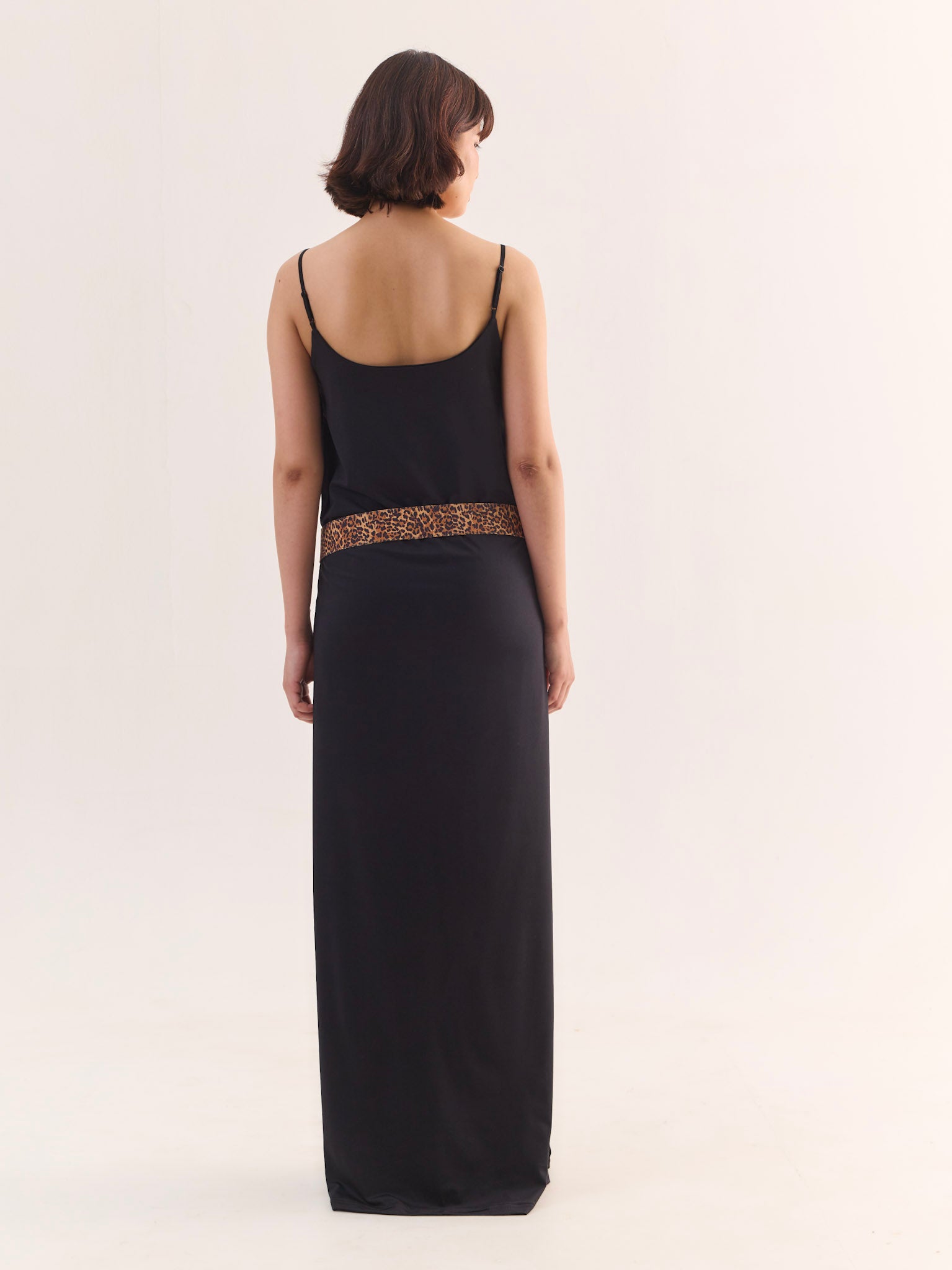 KIERA Side cut Out Maxi Dress with Animal print Belt