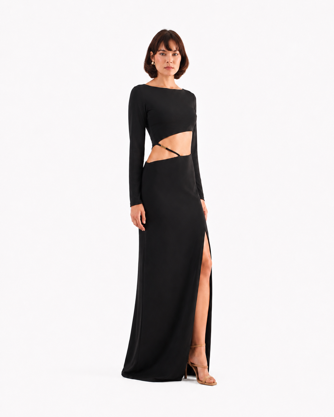 DORNA Black Cut-out Maxi Dress