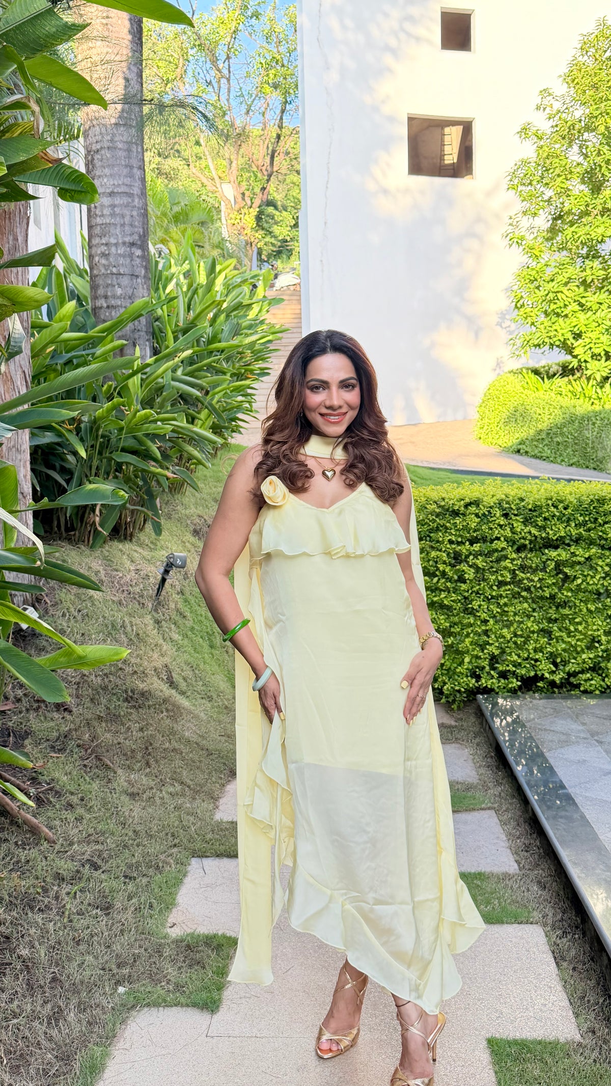 SOFIA Rose Scarf Asymmetric Dress