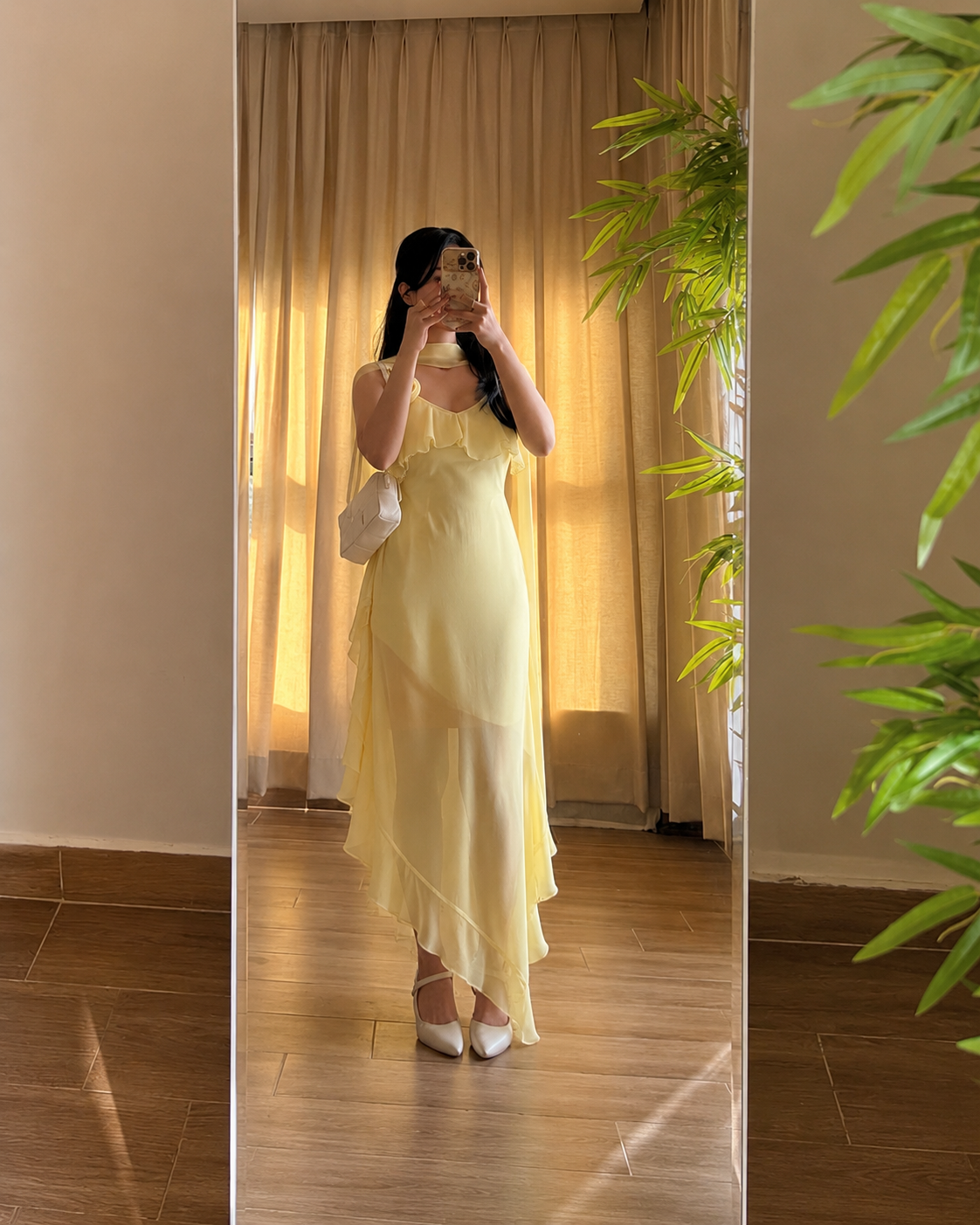 SOFIA Rose Scarf Asymmetric Dress