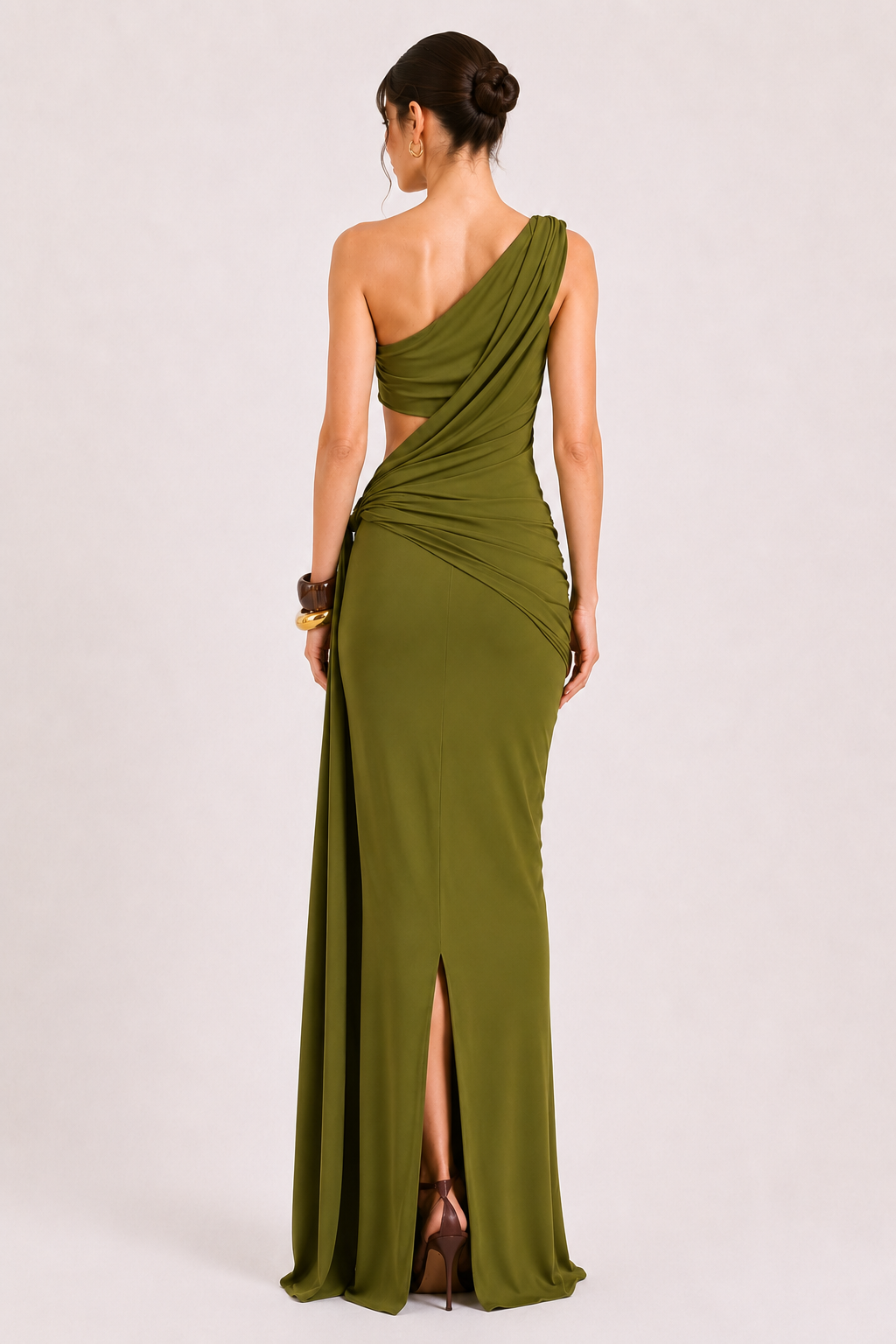 ZARIA Asymmetric Drape Maxi Dress