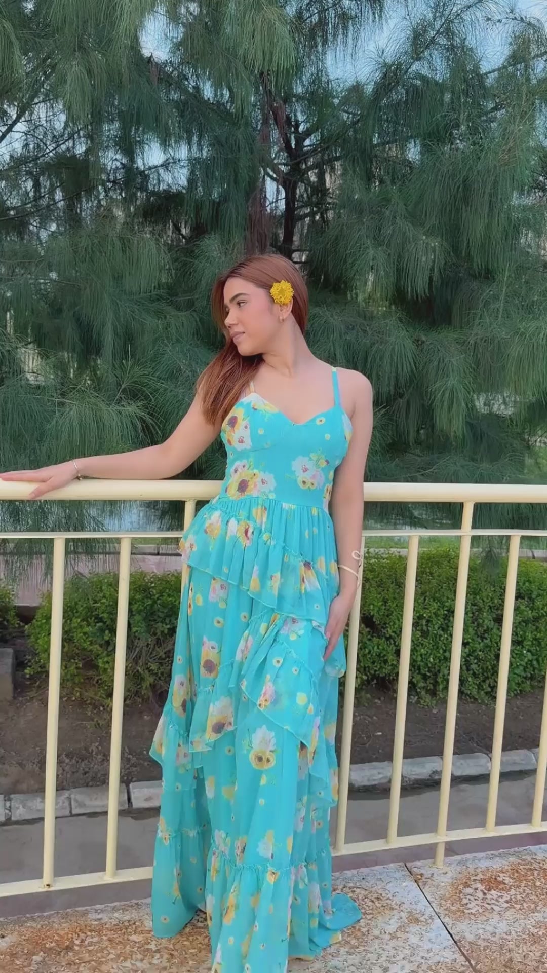 DAISY Bloom Cascade Maxi Dress