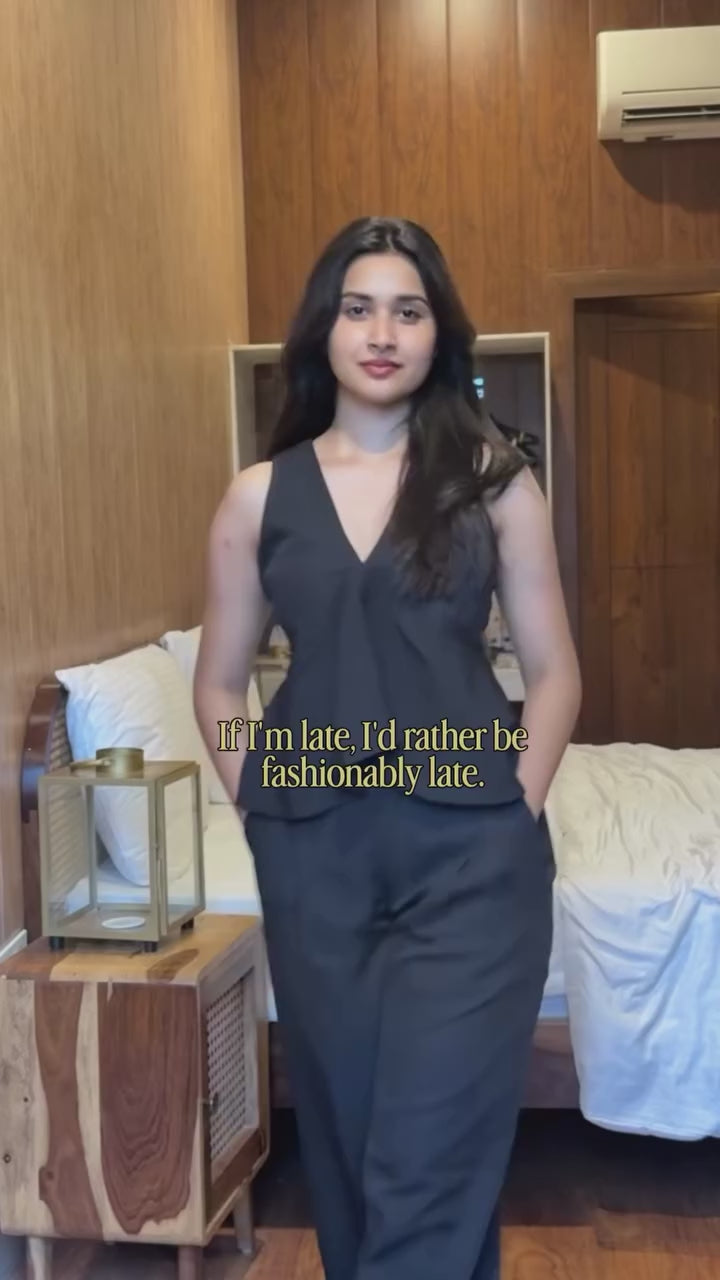 AARIA Peplum Tailored Black Set